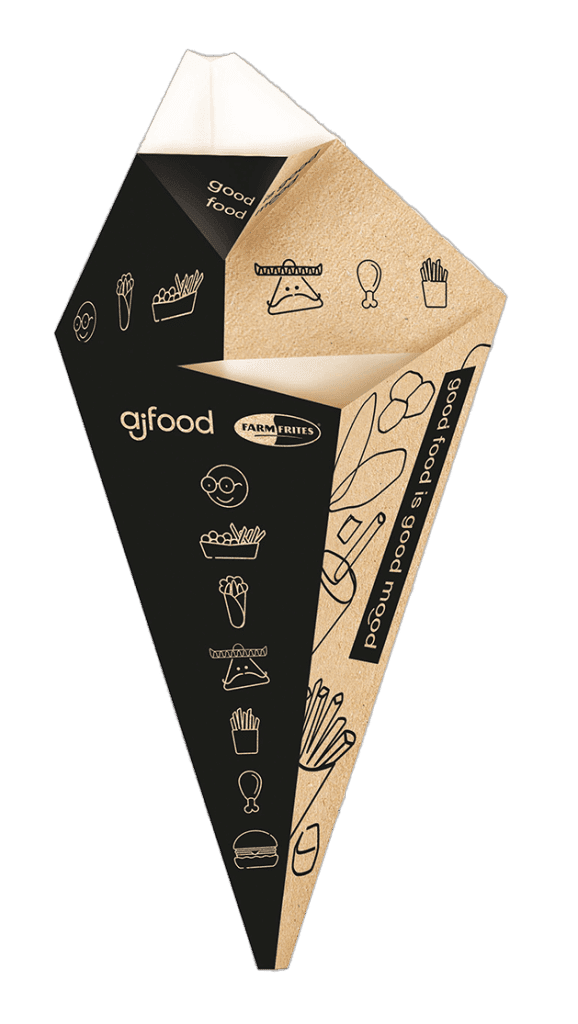 500ml carton cone with space for Foodlove sauce 200 pieces